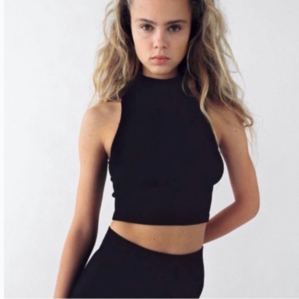 Zara cropped mock sleeveless turtleneck